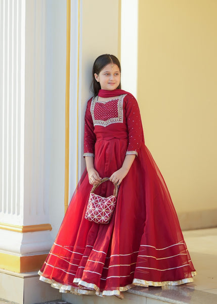 Seerat "GULRUKH" Girls' Luxury Net Choli & Multi-Layer Silk Lehenga – Radiant Yellow 3-Piece Festive Set