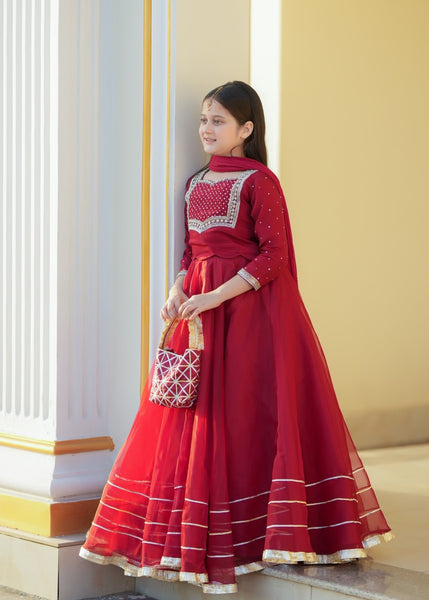 Seerat "GULRUKH" Girls' Luxury Net Choli & Multi-Layer Silk Lehenga – Radiant Yellow 3-Piece Festive Set